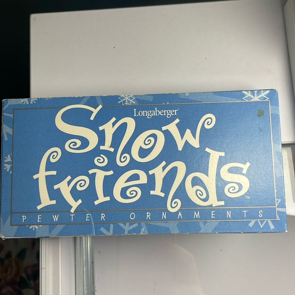 Longaberger Snow Friends Christmas Ornaments Pewter Snowball Flurry 1999 72800